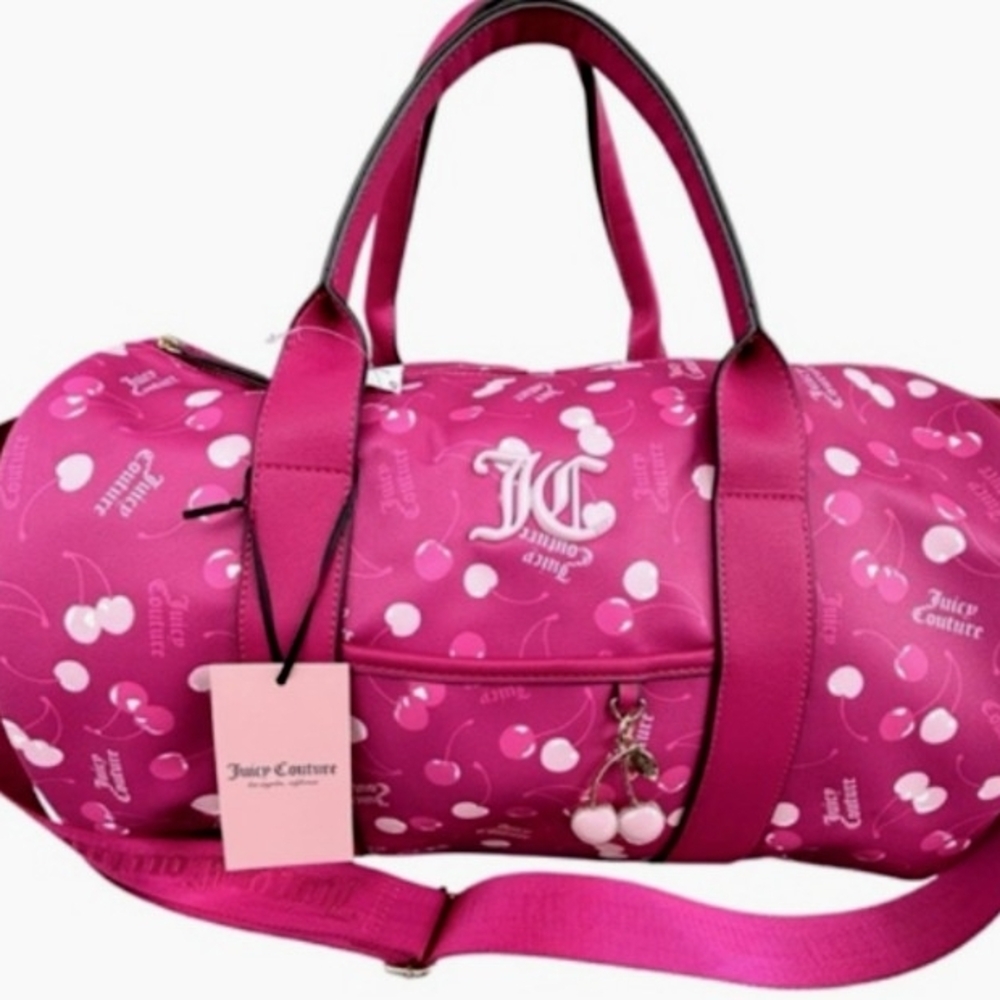 Juicy Couture Cherry Print Pink Travel Bag